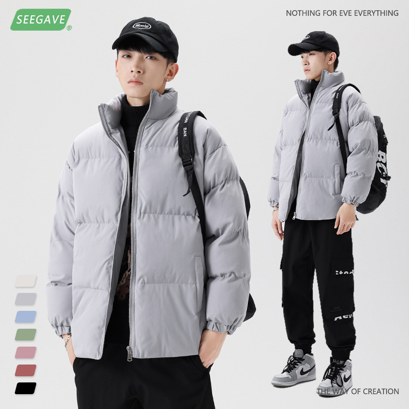 The new collection of the "Cotton-padded Man" for the 2022 autumn and winter season features a streetwear brand, ins solid-color bread jacket, simple thickened cotton-padded jacket and warm coat