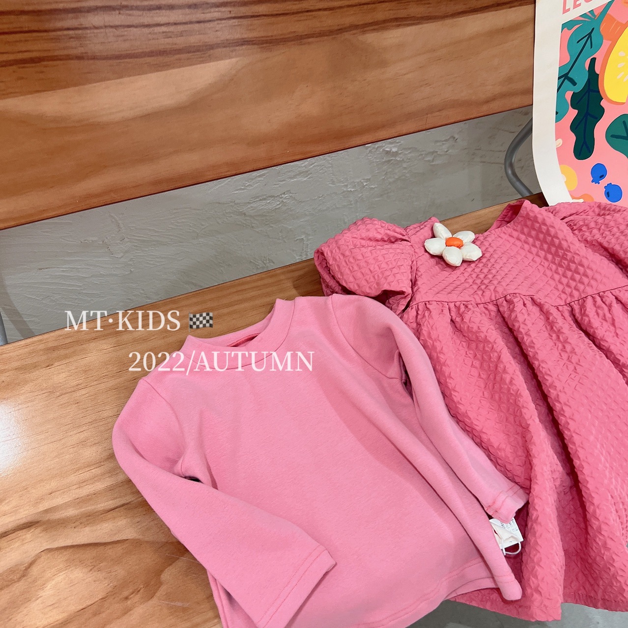 Motong Children's Clothing 2022 Autumn/Winter New Girls' dress, Korean version children's puffed-sleeve dress base layer set, cotton Item Picture