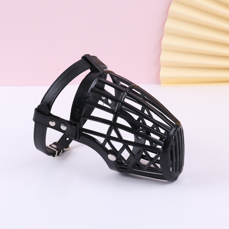 Breathable dog muzzle Soft plastic pet muzzle dog mask Golden anti-bite dog muzzle pet products Specification drawing