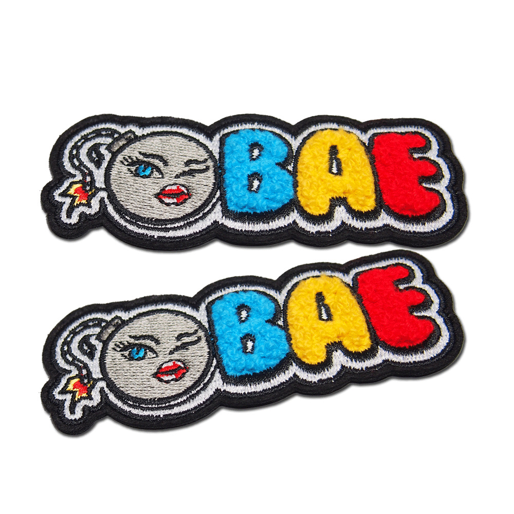 Computer Embroidery Label Factory Produces Cartoon Letter Embroidery Cloth Patch 3D Three-Dimensional Embroidery Pattern Patch Towel Embroidery Application Scenario