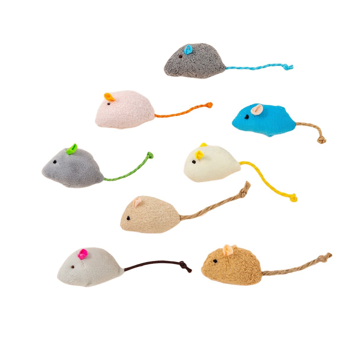 Pet Products Manufacturers Simulate Plush Mouse Doll Set Feather Mouse Scratching Teeth Grinding Cat Toy Application Scenario