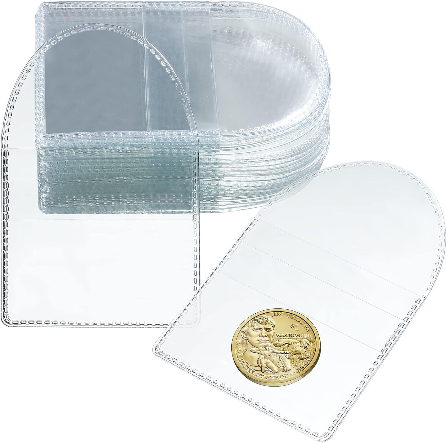 Commemorative coin collection bag, transparent PVC badge bag, transparent coin storage bag Item Picture