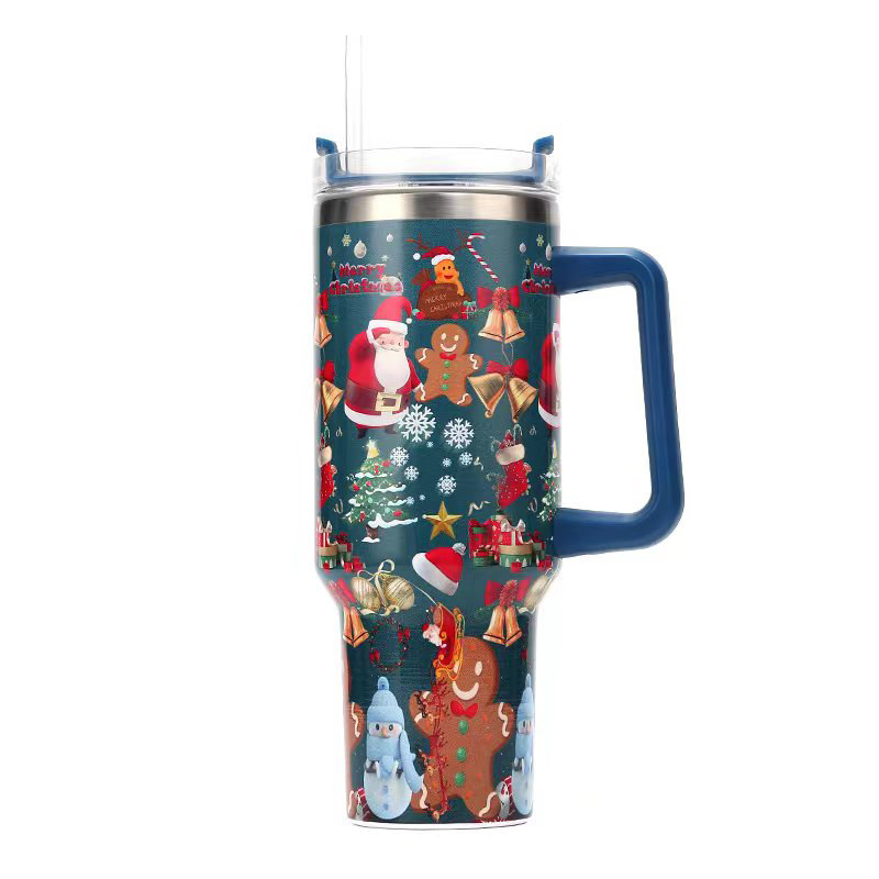 2023 New Stainless Steel Thermos Cup Portable Car Handle Cup Large Capacity 40Oz Car Cup Ice Bully Cup Item Picture