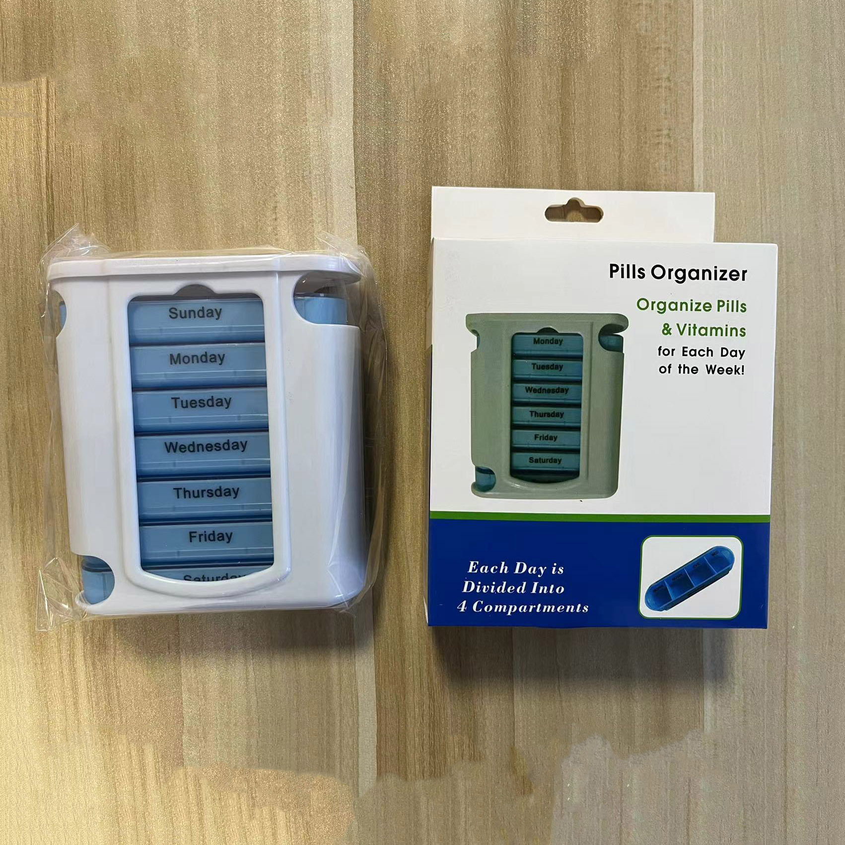 Multi-Cell Oval Pill Box Round Transparent Cover 28-Cell Pill Box Drawer Type Drug Distribution Box Rs-600418 details Picture