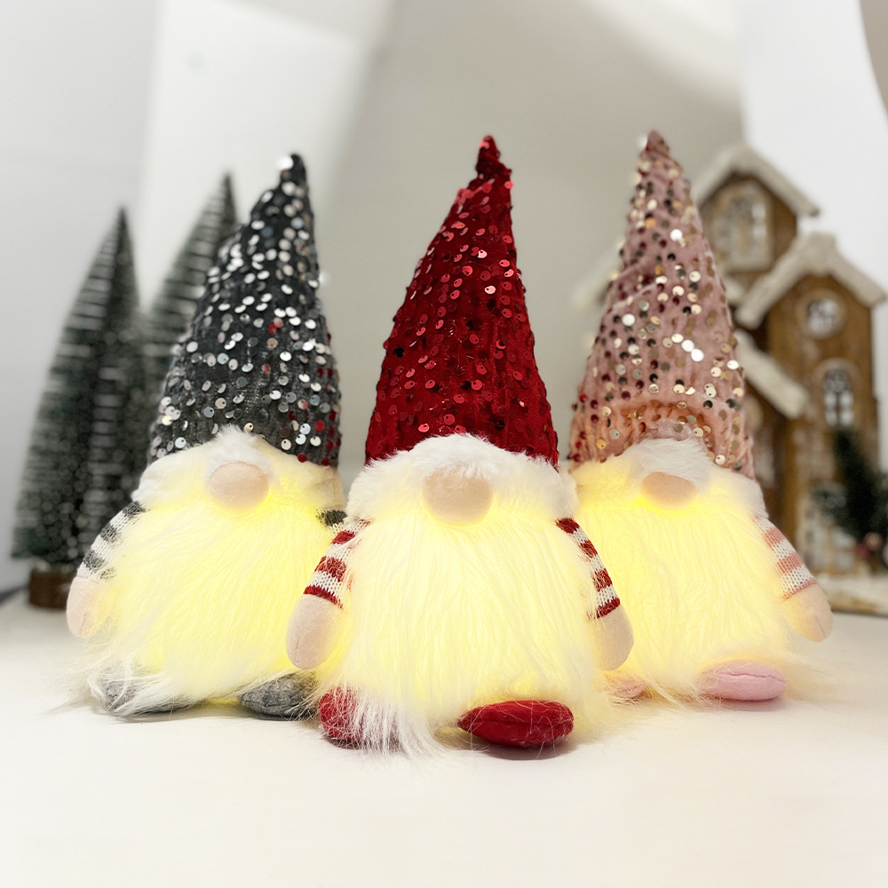 New cross-border Christmas decorations, high-end Christmas illuminated dwarf figurines, Rudolph Christmas gift ornaments