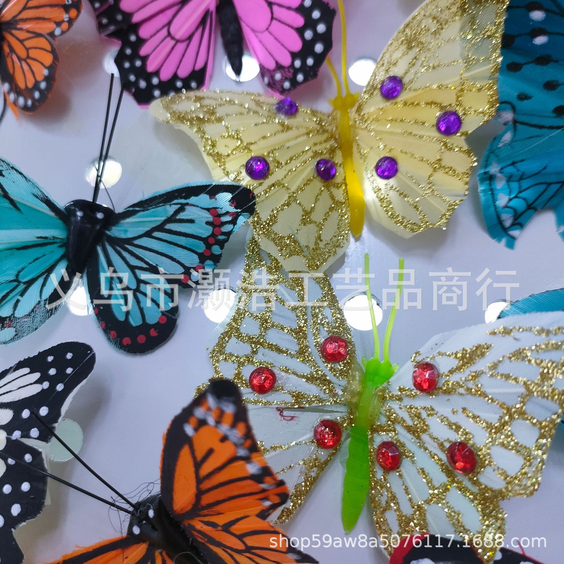 Simulation Butterfly Three-Dimensional Decoration/Real Feather Butterfly/Simulation Color Butterfly/Feather Butterfly Accessories/Decoration Application Scenario