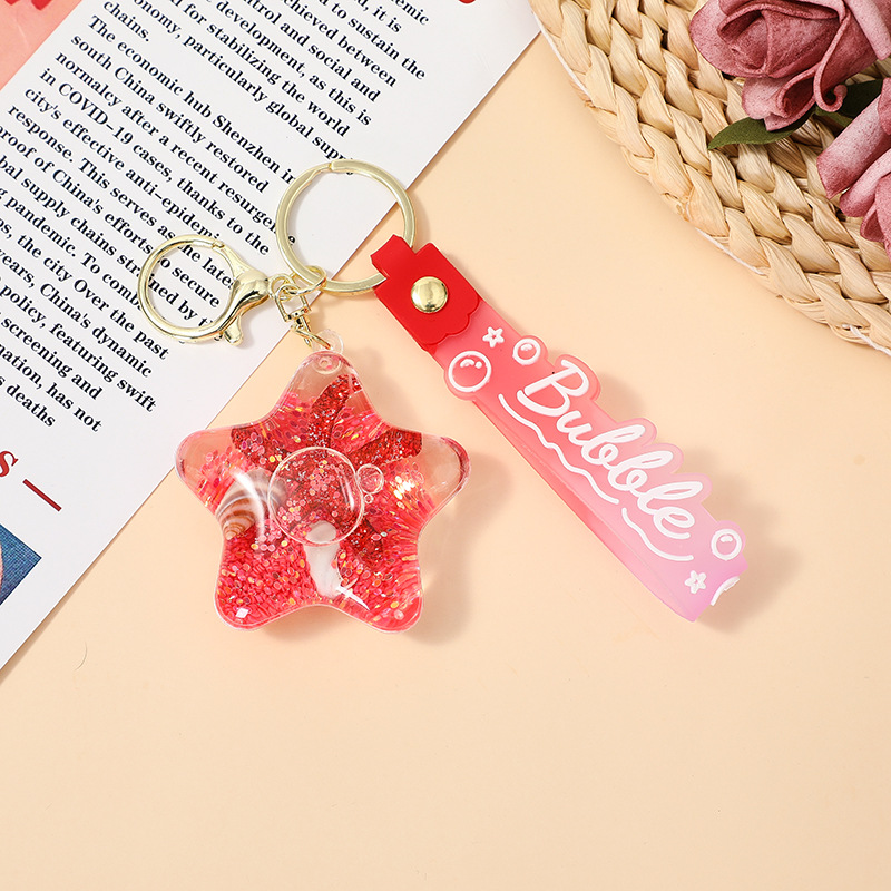 Douyin's popular and trendy creative five-pointed star, starfish, conch keychain, cute bag pendant, couple gift Specification image