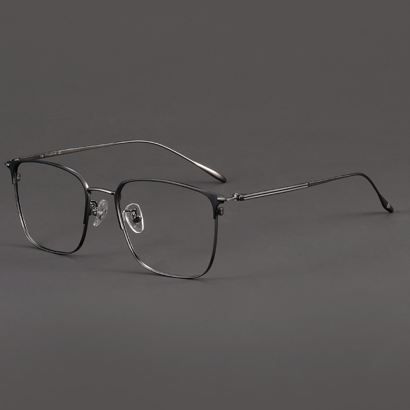 超轻纯钛近视眼镜框男防蓝光复古平光眼镜女丹阳眼镜架批发 89093详情图1