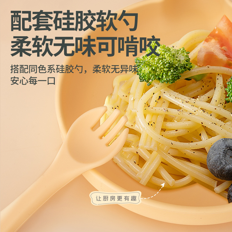 新款婴儿硅胶餐盘 铂金硅胶儿童餐具 儿童餐具母婴用品套装产品图