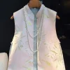 A new Chinese-style retro jacquard brocade waistcoat with a sense of design, a cheongsam style sleeveless Tang suit top for autumn Specification image