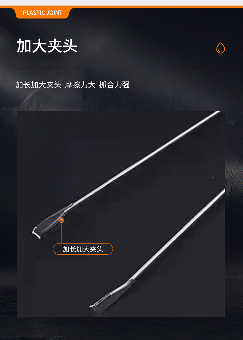 不锈钢垃圾夹子火钳夹子拾物器取物器环卫垃圾钳食品夹碳夹物详情4