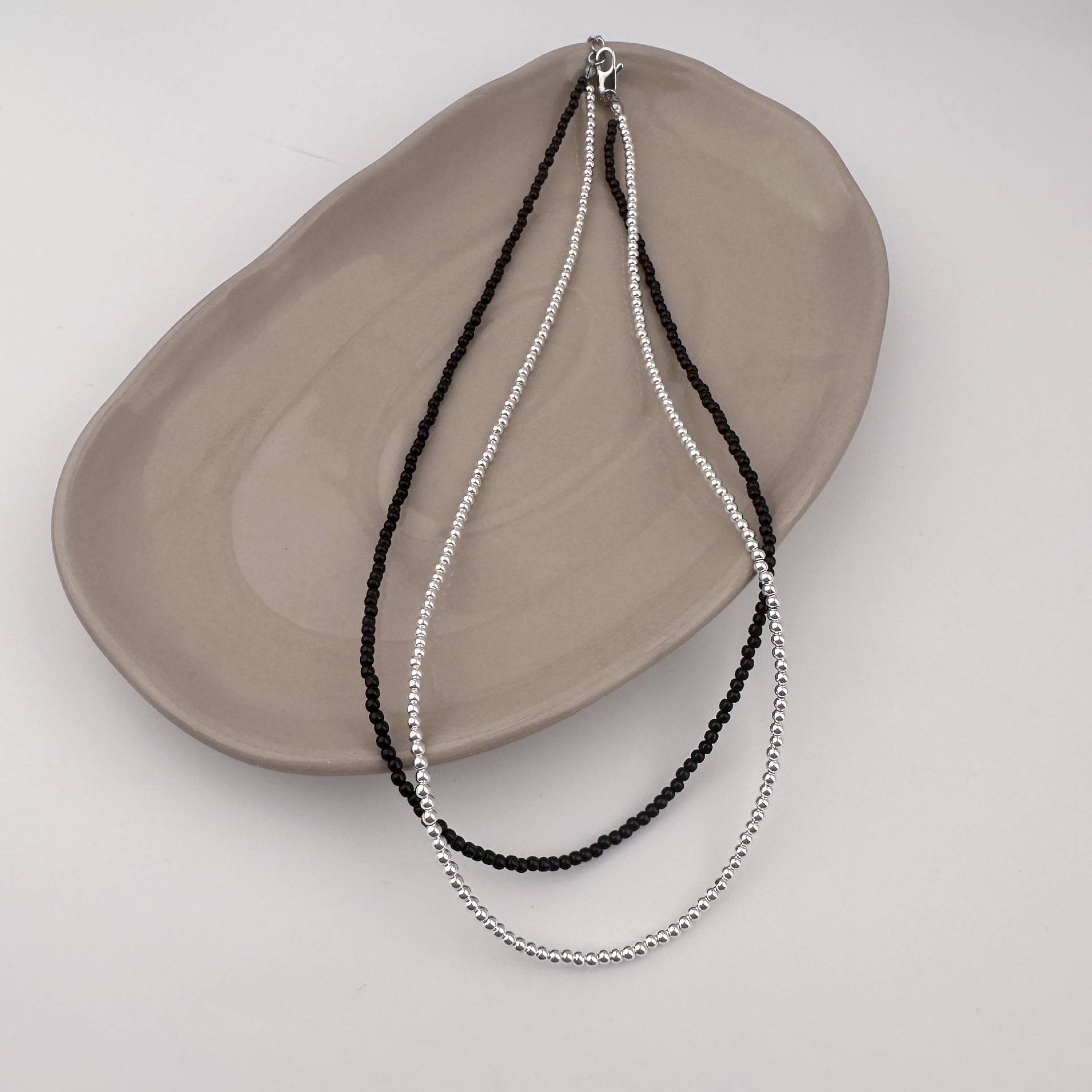 双层复古天然石串珠项链女少女感甜美可爱气质百搭个性颈链锁骨链详情8