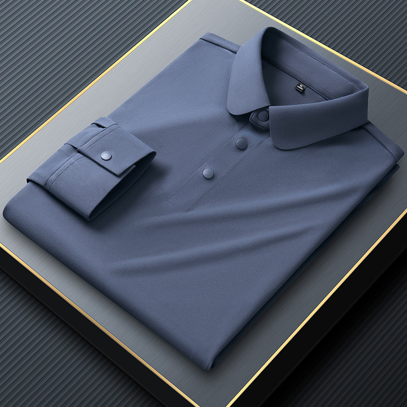 白衬衫男短袖职业/衬衫/高级定制polo衫/衬衣男款七分袖/衬衫男士长袖休闲细节图