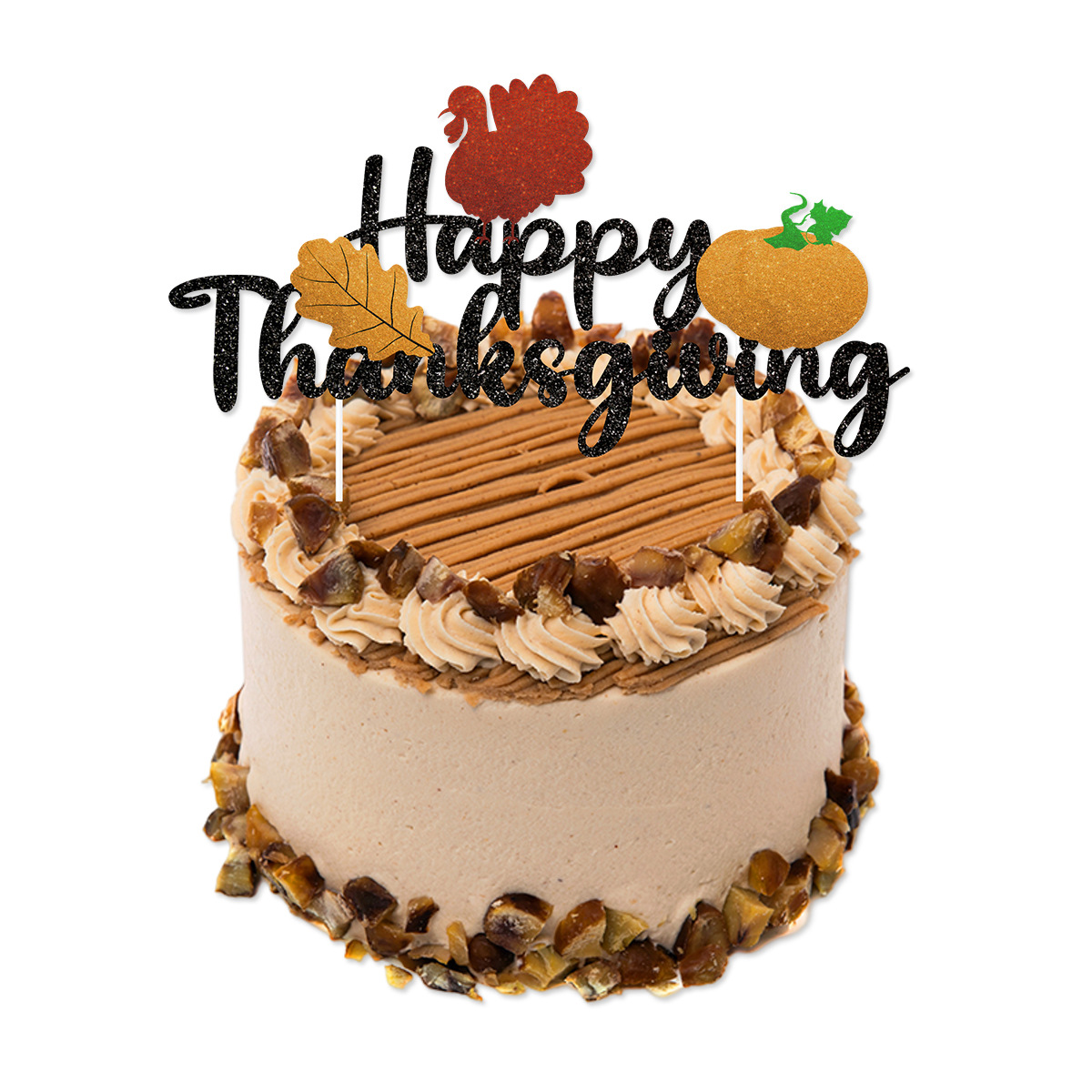 跨境感恩节主题装饰蛋糕插牌枫叶南瓜HAPPY THANKSGIVING蛋糕插签