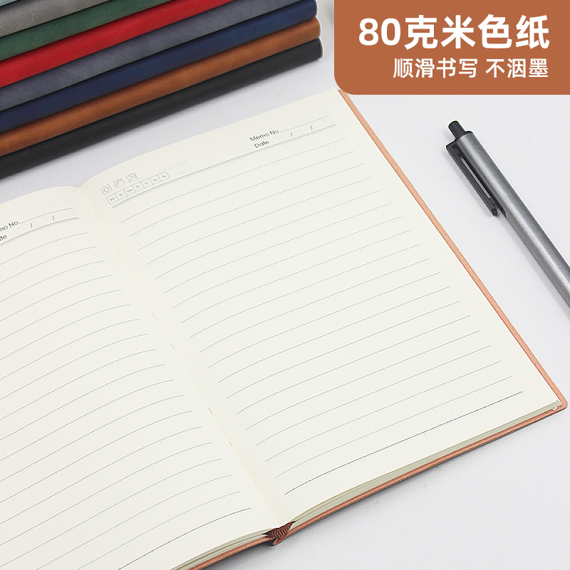 Sheepskin notebook in stock, a5b5 skin-like business note-taking framed notebook, office soft copy gift box set, hand-held notebook Application Scenario