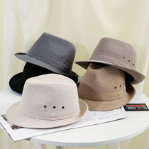 Spring and summer hats hemp top hat Jazz hat Breathable visor hat men's hat top hat men's travel hat beach hat