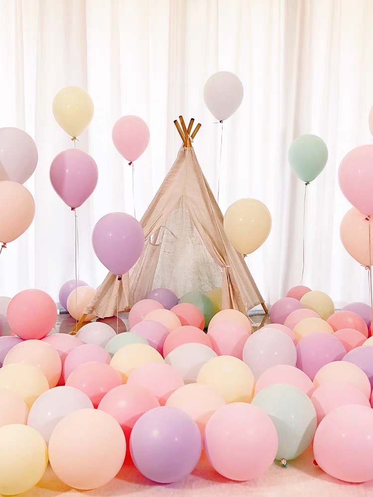 2.2g 表白马卡龙气球 婚礼周岁儿童生日派对场景布置装饰求婚气球详情图2