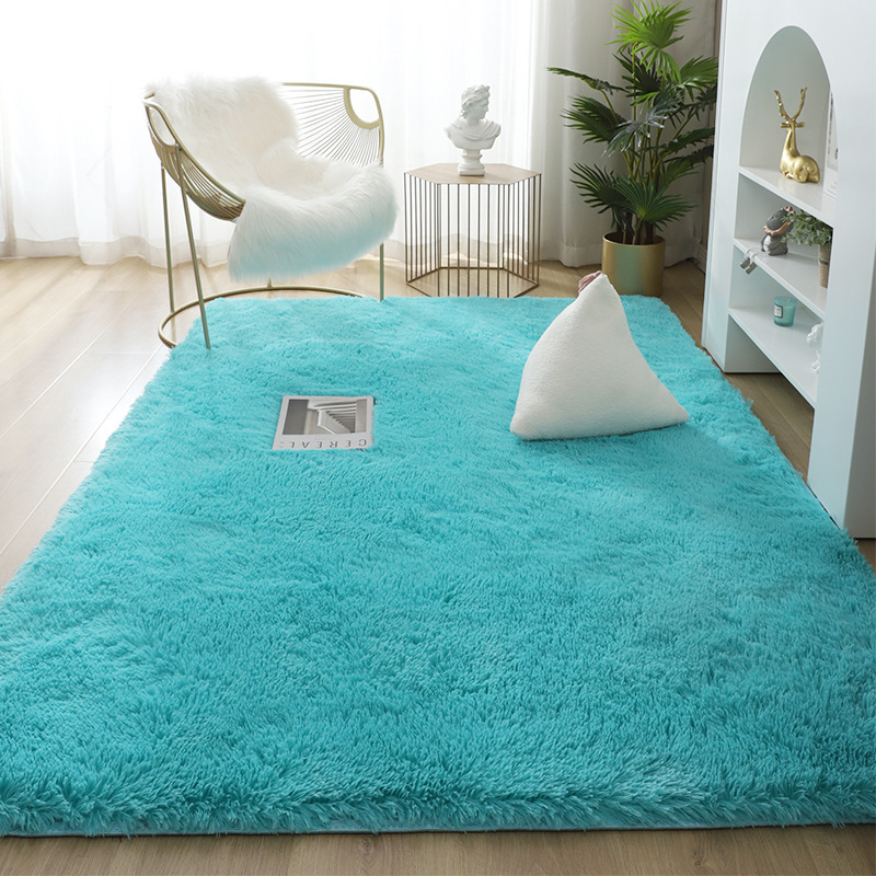 厂家直销批发现货 涤纶丝毛地毯外贸防滑垫吸水单色丝毛浴室防滑