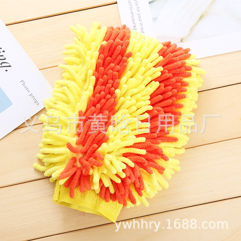 [Hold Jia] Increase Encryption Thickening Color Chenille Car Wash Gloves Suction Ash Cleaning Decontamination Function details Picture