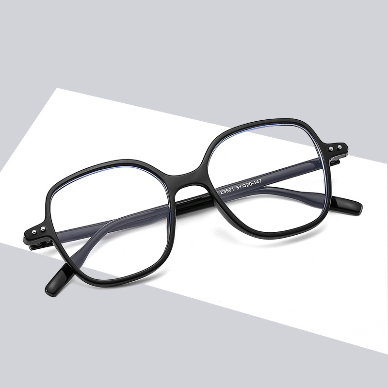 新款韩版防蓝光眼镜男女时尚大框平光镜复古米订眼镜学生文艺镜框详情图1