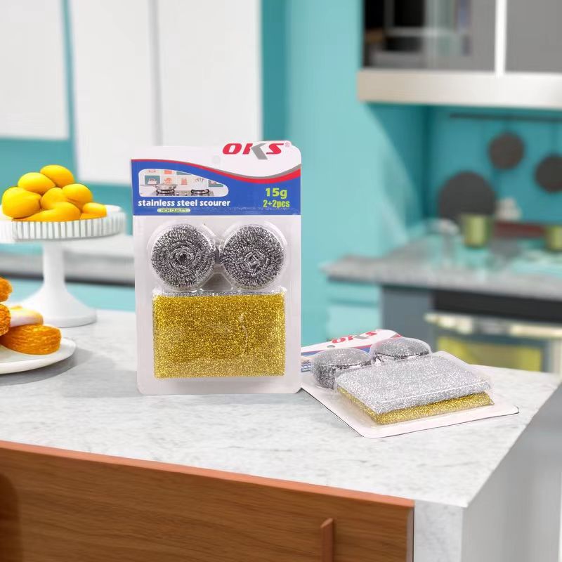 Household steel wool balls, stainless steel cleaning balls, pot brushes, dish brushes, steel wool balls, kitchen dish cleaning balls, OKS Specification image