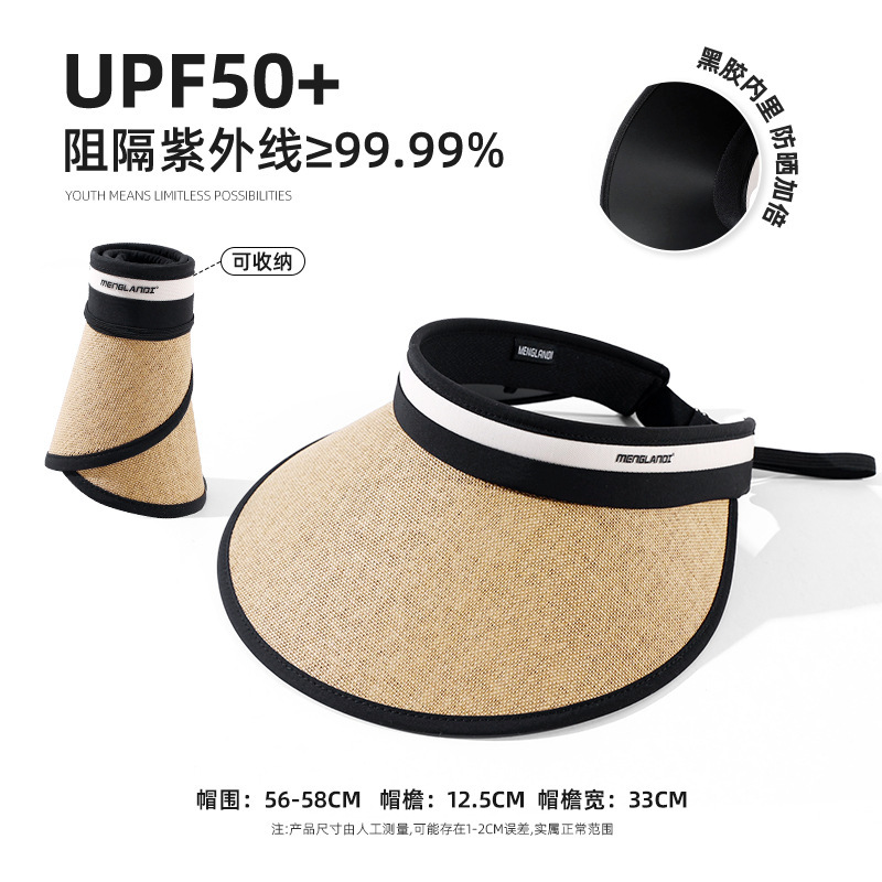 Vinyl Empty Hat Women's Summer Outdoor Biking Large Eave Uv Protection Beach Sun Hat Face Covered Fisherman Basin Hat Item Picture
