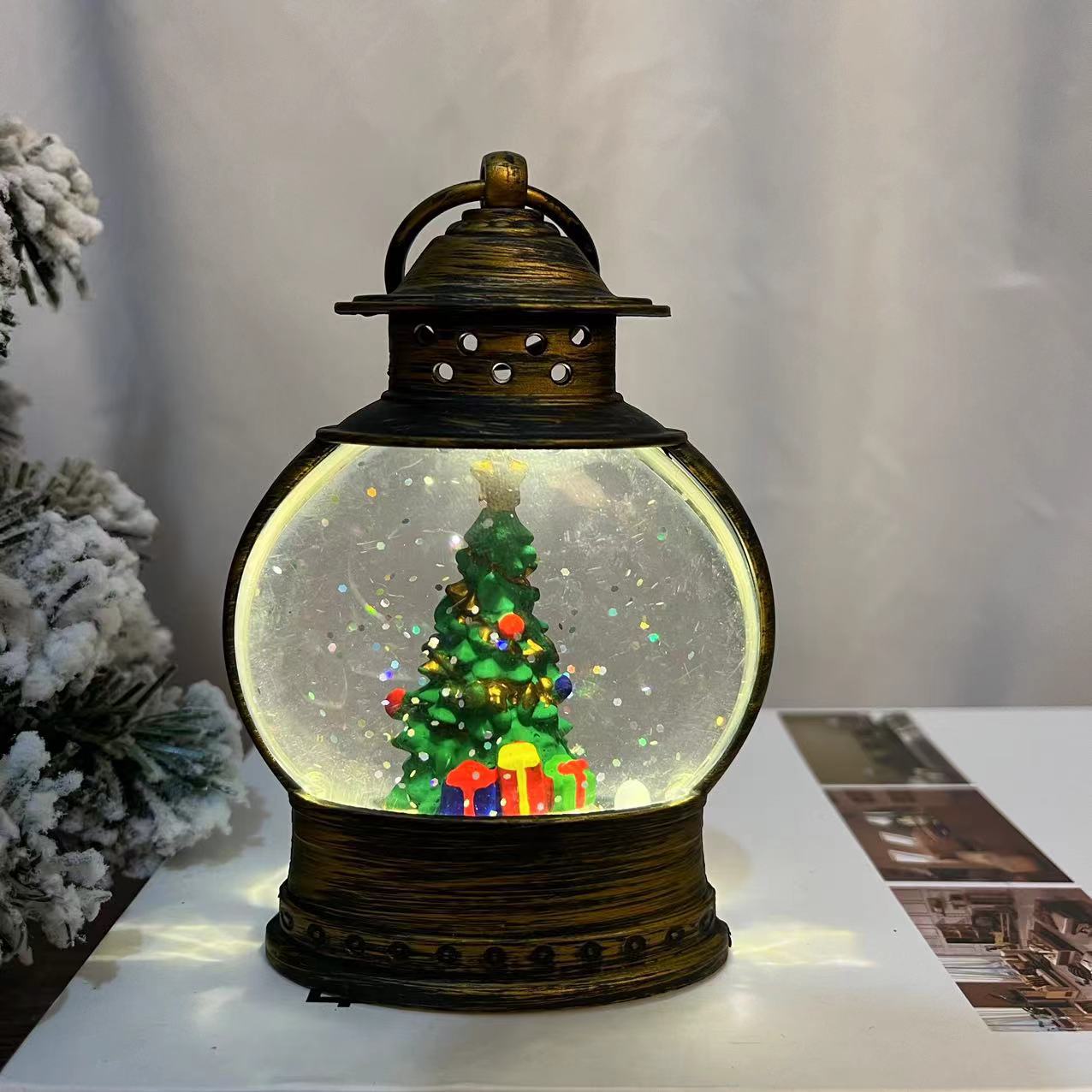Manufacturers Direct Sales Across The Border Christmas Burst Water Oval Horse Light Night Light Creative Gift Small Wind Lights details Picture