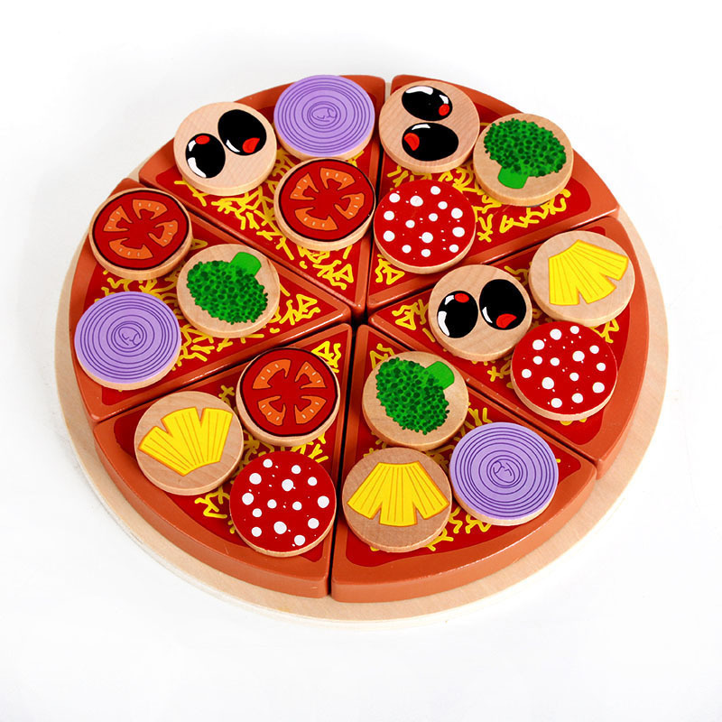 木质儿童过家家玩具水果蔬菜切切乐儿童切披萨仿真形状益智玩具批发详情图2