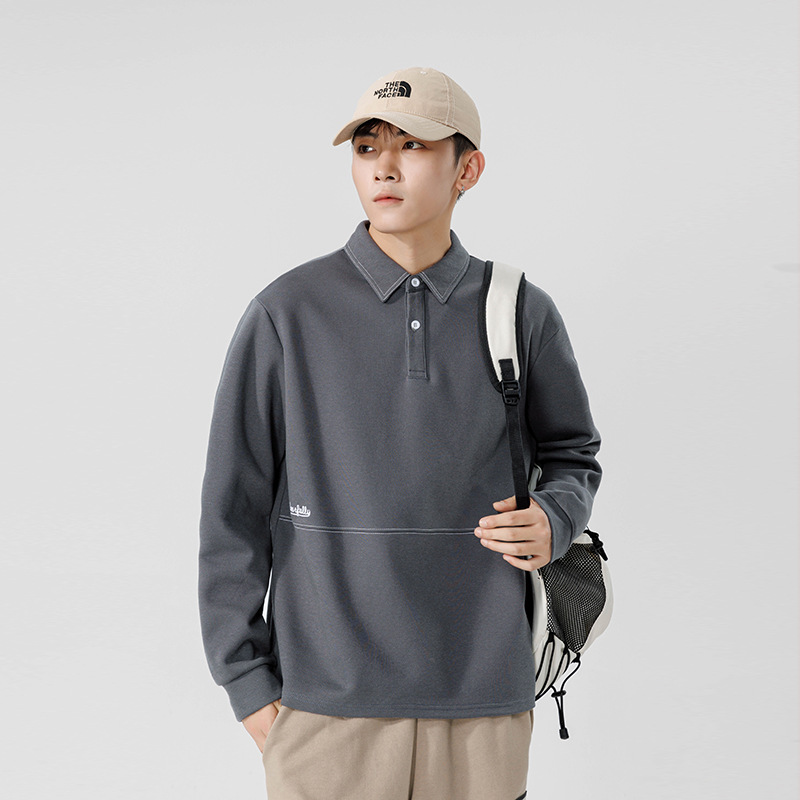 高级定制polo衫/定制灰色polo衫/印刷定制Polo衫/中年装男修身韩版/polo衫纯棉细节图