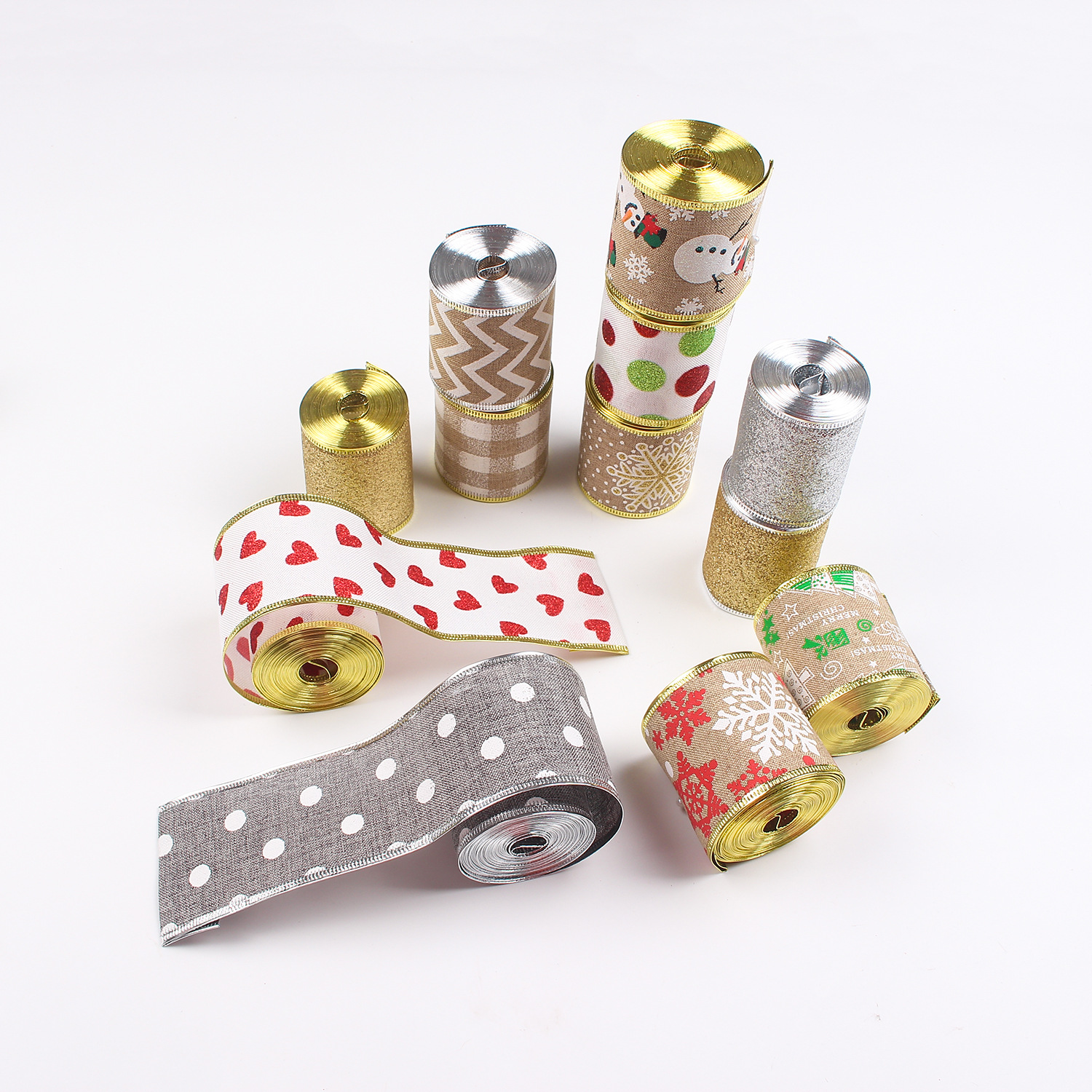 القماش 6CM*6M من سلسلة عيد الميلاد، عملية أزهار الزخارف اليدوية Specification image