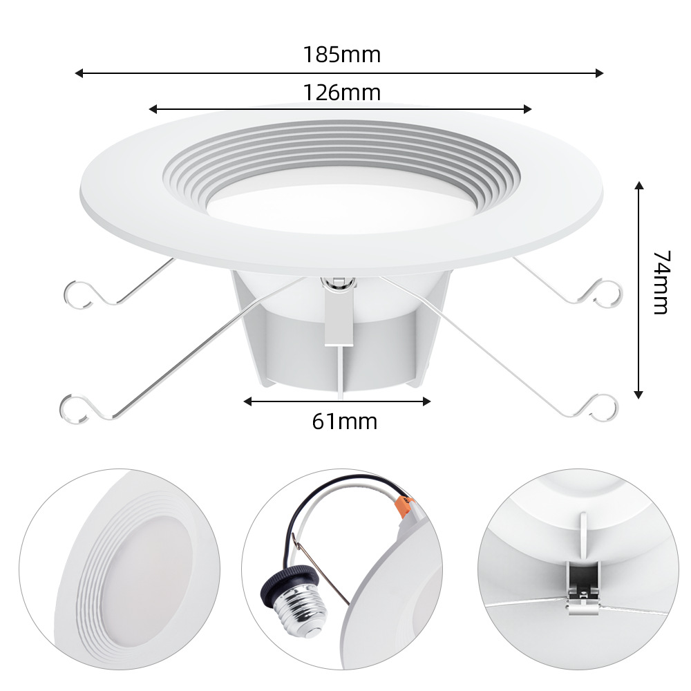 New cross-border e-commerce Wi-Fi smart downlight, 6-inch dimming and color adjustment, controlled by mobile APP, RGB downlight, 13W concealed installation Item Picture