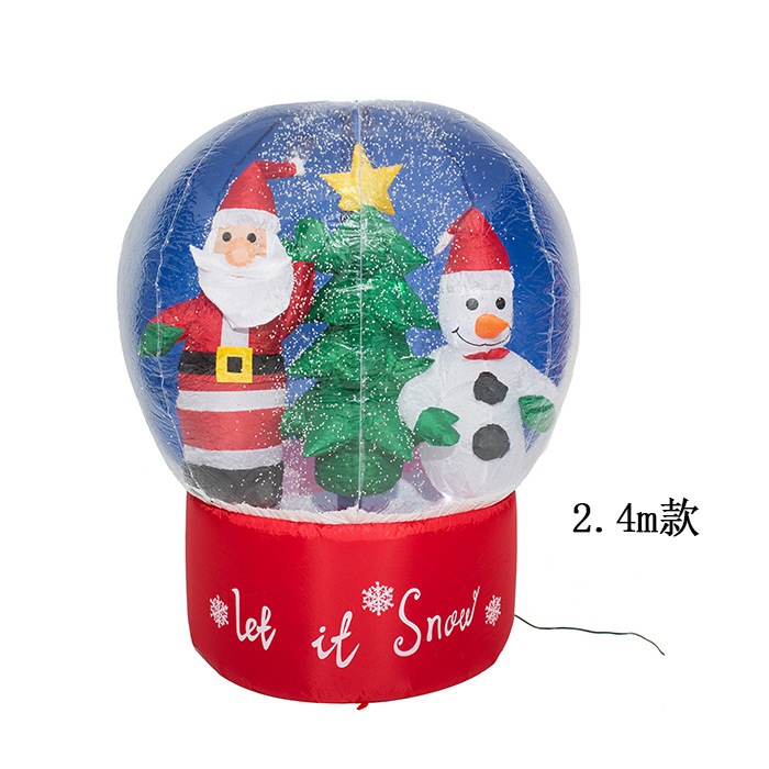圣诞节充气装饰品庭院布置发光圣诞雪人麋鹿老人气模喷雪球1.2,米详情图5