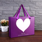 现货批发抽屉式礼品盒 长方形紫色爱心手提袋创意包装硬盒定制