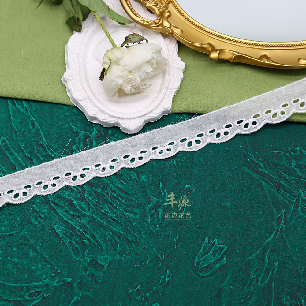 Manufacturers Direct Lace Lace Embroidery Lace All Cotton Hollow Carving Hole Bar Code Lace Women's And Children's Clothing Accessories Application Scenario