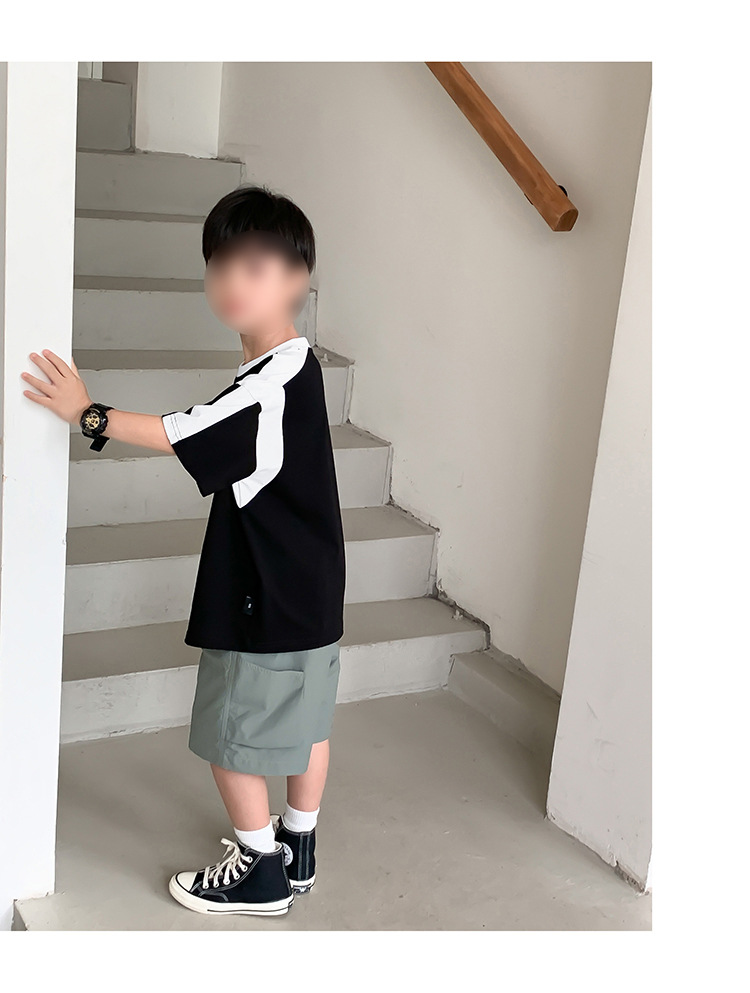 2025新款夏装男童大童圆领t恤短袖时髦儿童半袖韩版宝宝上衣男潮详情15