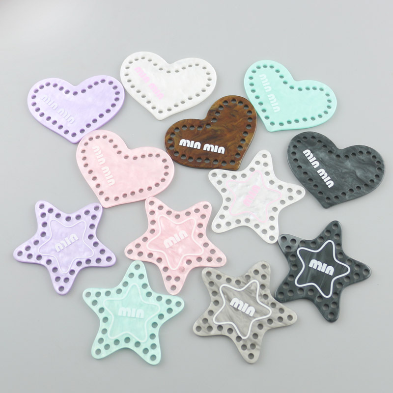 DIY饰品配件  亚克力多孔爱心挑心五角星形吊坠钥匙扣包包链挂件产品图