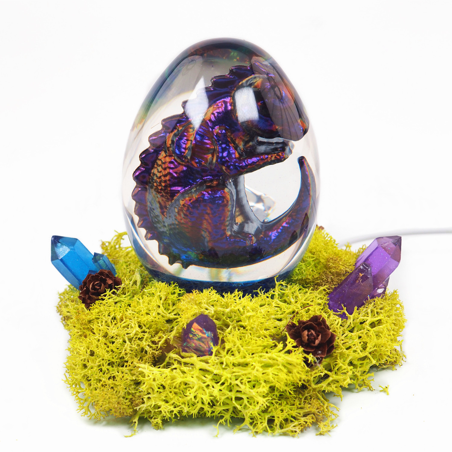 diy crystal drop glue egg dragon egg one star ball night light mirror silicone mold details Picture