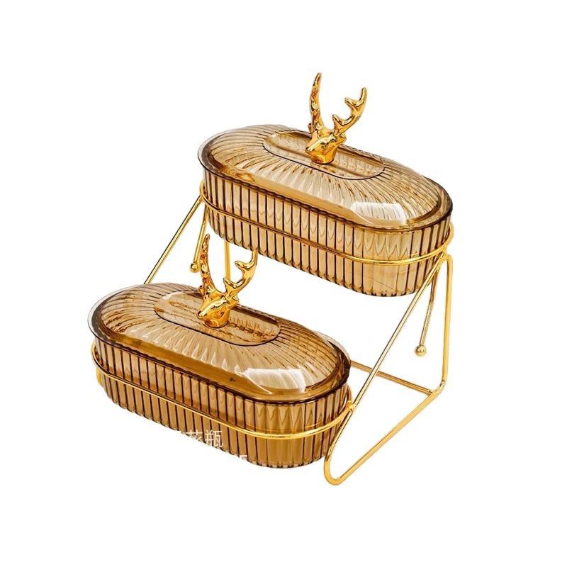 Light luxury internet-famous KTV club snack plates, pastries, tea breaks, fruits and snacks, 3-grid arrangement and storage box Item Picture