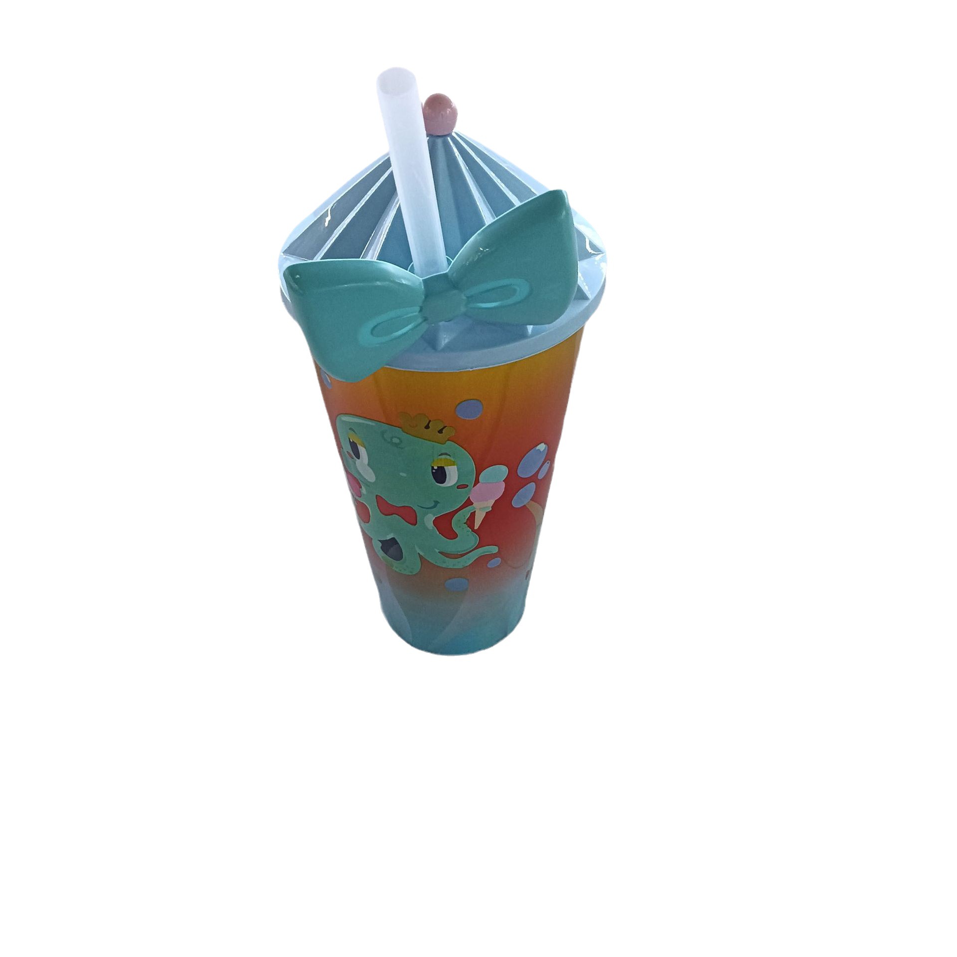 Foreign Trade Products Cartoon Straw Cup Luminous Plastic Cup Space Cup Handy Cup Children's Juice Cup Creative Water Cup Item Picture