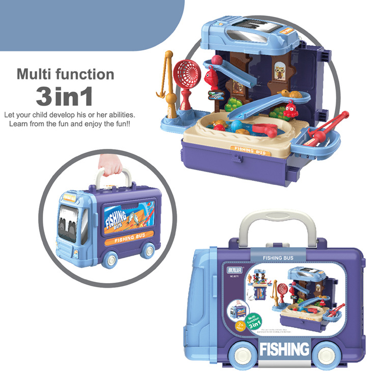 Cross-border children's kitchen tableware set, tools, screws, dentist, pet 3-in-1, bus, house play, suitcase, toys details Picture