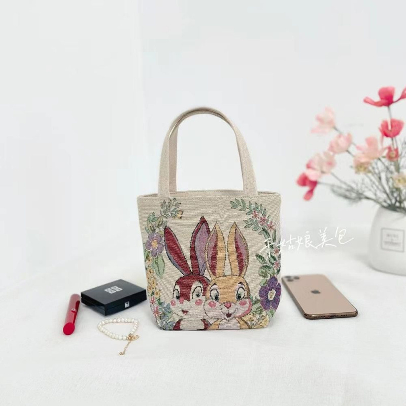 2025爆款双面提花刺绣帆布包民族风时尚手提包手拎外出露营手提包详情图4