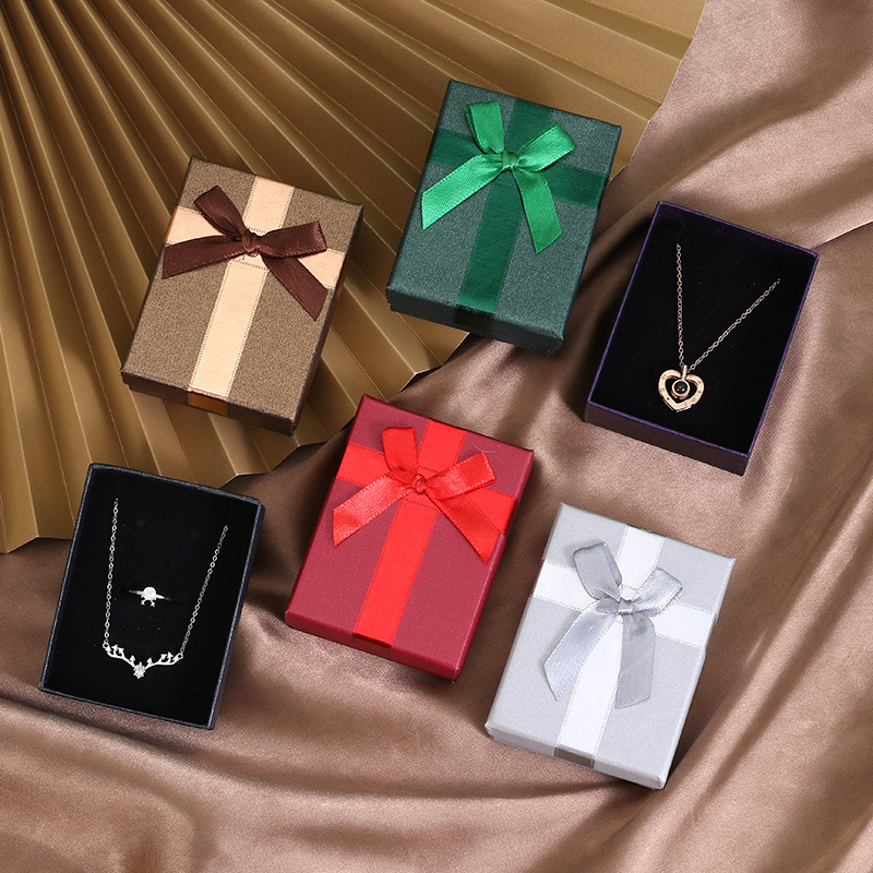 Jewelry box, bow accessory box, jewelry packaging box, necklace box, earrings ring box, jewelry and jewelry box packaging box Specification image