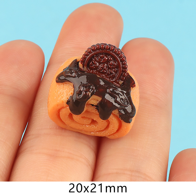 Simulation food play cake and bread miniature model resin accessories diy ornaments cream glue beauty materials Specification image
