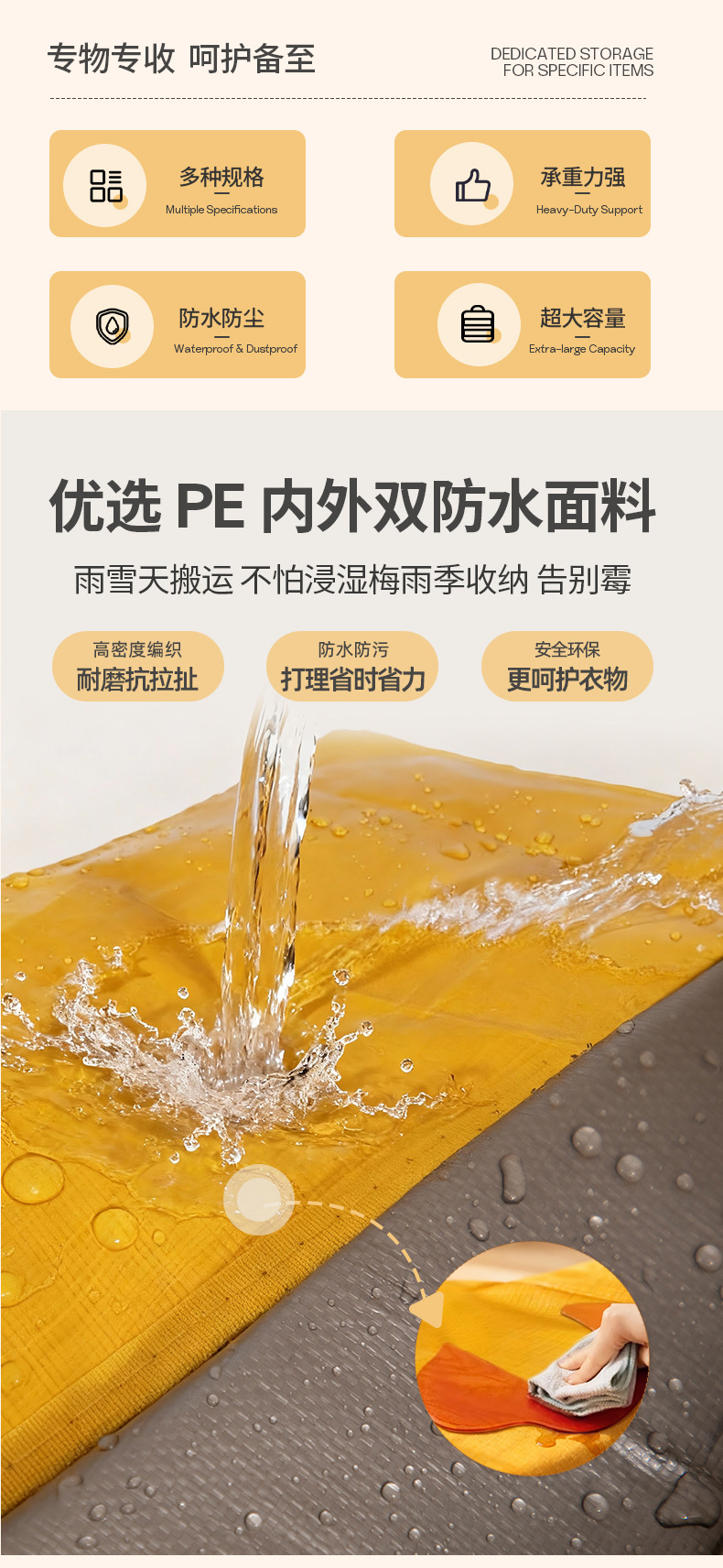 搬家打包大容量袋快递中转袋子加厚防水编织袋结实耐用整理收纳袋详情3