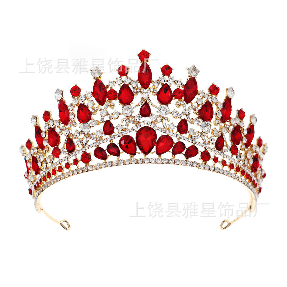 Fashionable crystal super glittering wedding dress, dress, hair accessory, luxurious and grand, Baroque queen bride wedding headwear, crown Item Picture