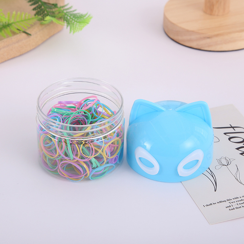 New children's rubber band candy color series disposable hair tie rubber band for girls, large, thickened and high-elasticity rubber band Specification image