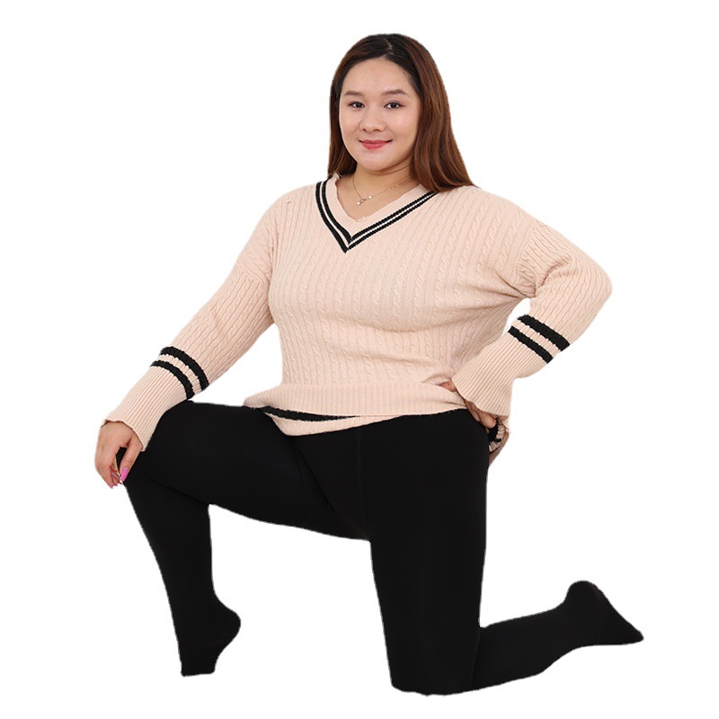 The perfect anti-stain cola pantyhose for women's autumn and winter one-piece pants with fleece and thickened thermal pants. Wear pantyhose over it Item Picture