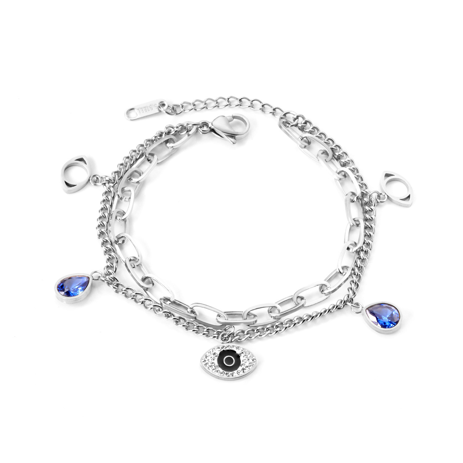 Devil's Eye bracelet, European and American fashionable and personalized steel ball stainless steel jewelry, Christmas gift jewelry wholesale bracelet Item Picture