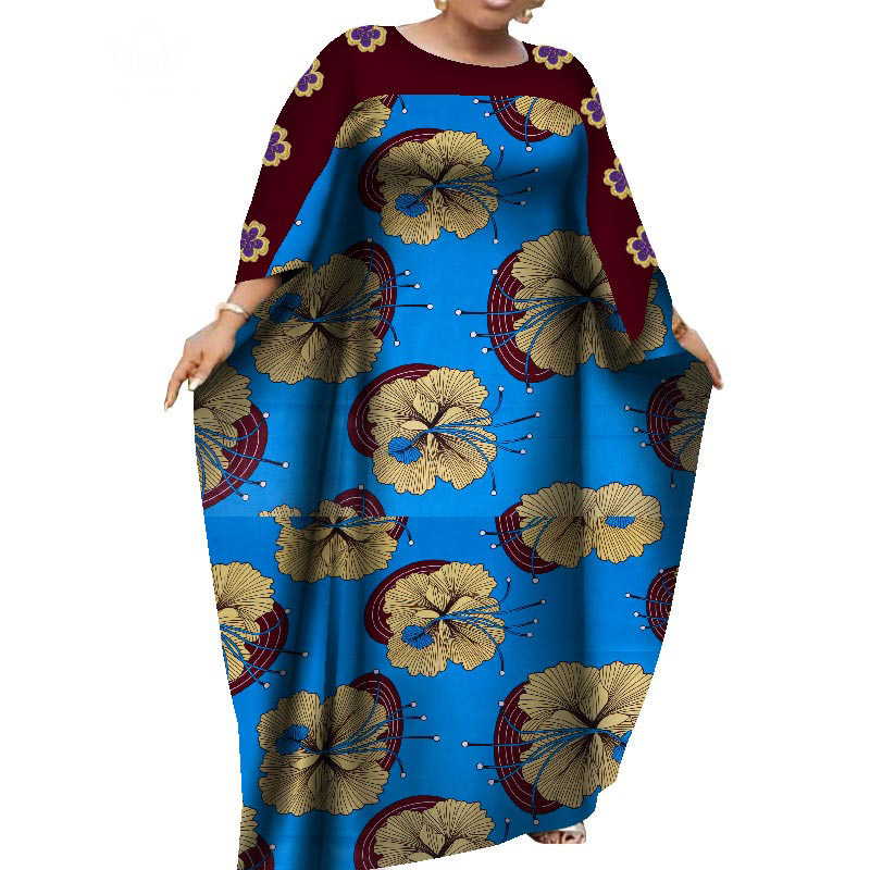 1件代发非洲妇女大码连衣裙 非洲民族风格棉质安卡拉长袍长裙详情图1