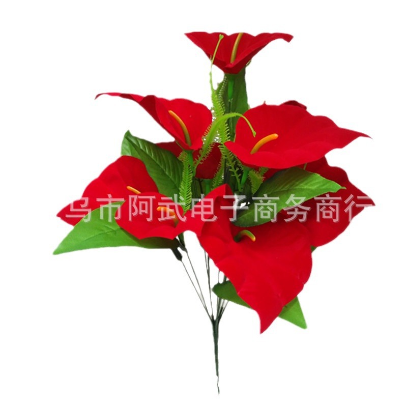High-end and light luxury faux flower art, velvet fabric, calla lily flower heads, flower decorations, flower arrangements and flower ornaments Item Picture